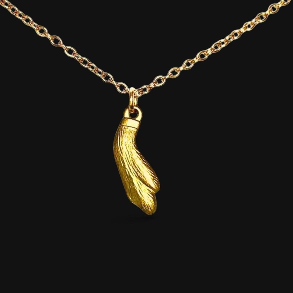 upcycled vintage lucky rabbit foot necklace 18K gold stainless steel chain
